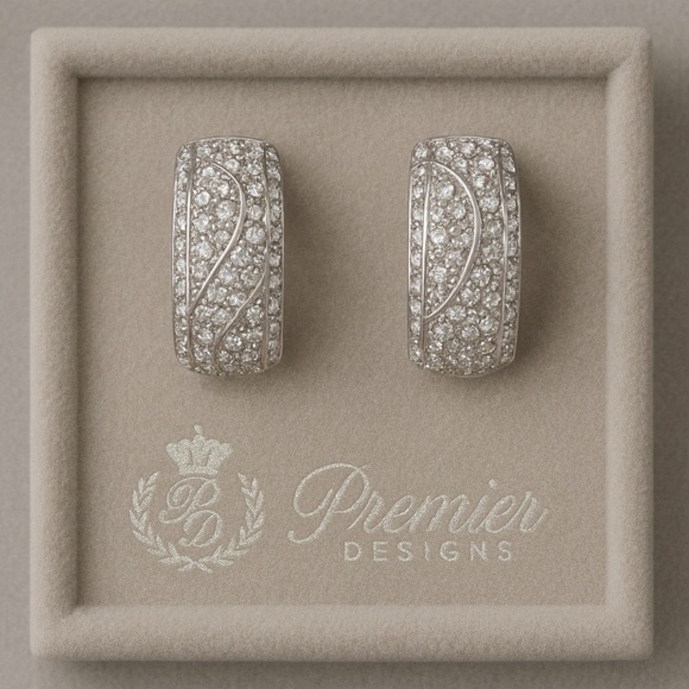 Premier Designs HOT CAKES Silvertone Post Back Earrings NWOT 1" #486